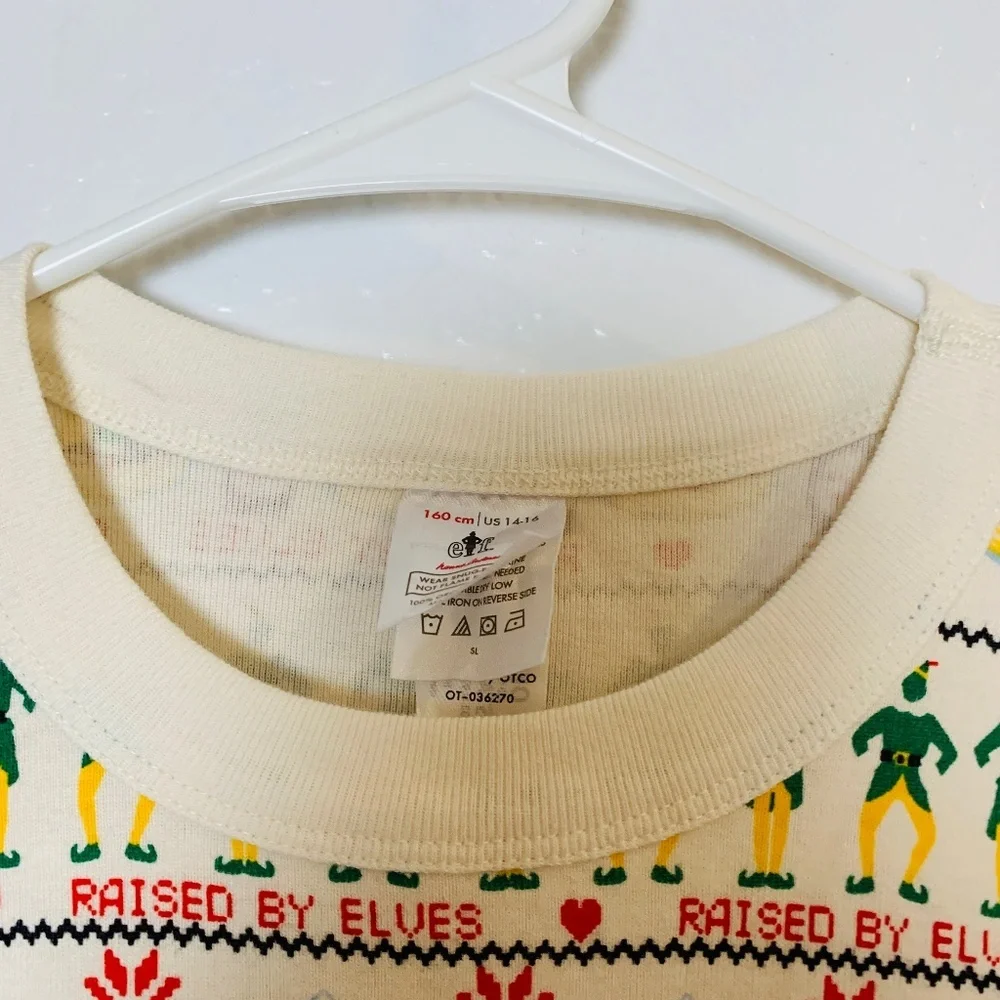 Hanna Andersson Elf Christmas Movie Long John Pajama Top Child 14-16 Fair Isle